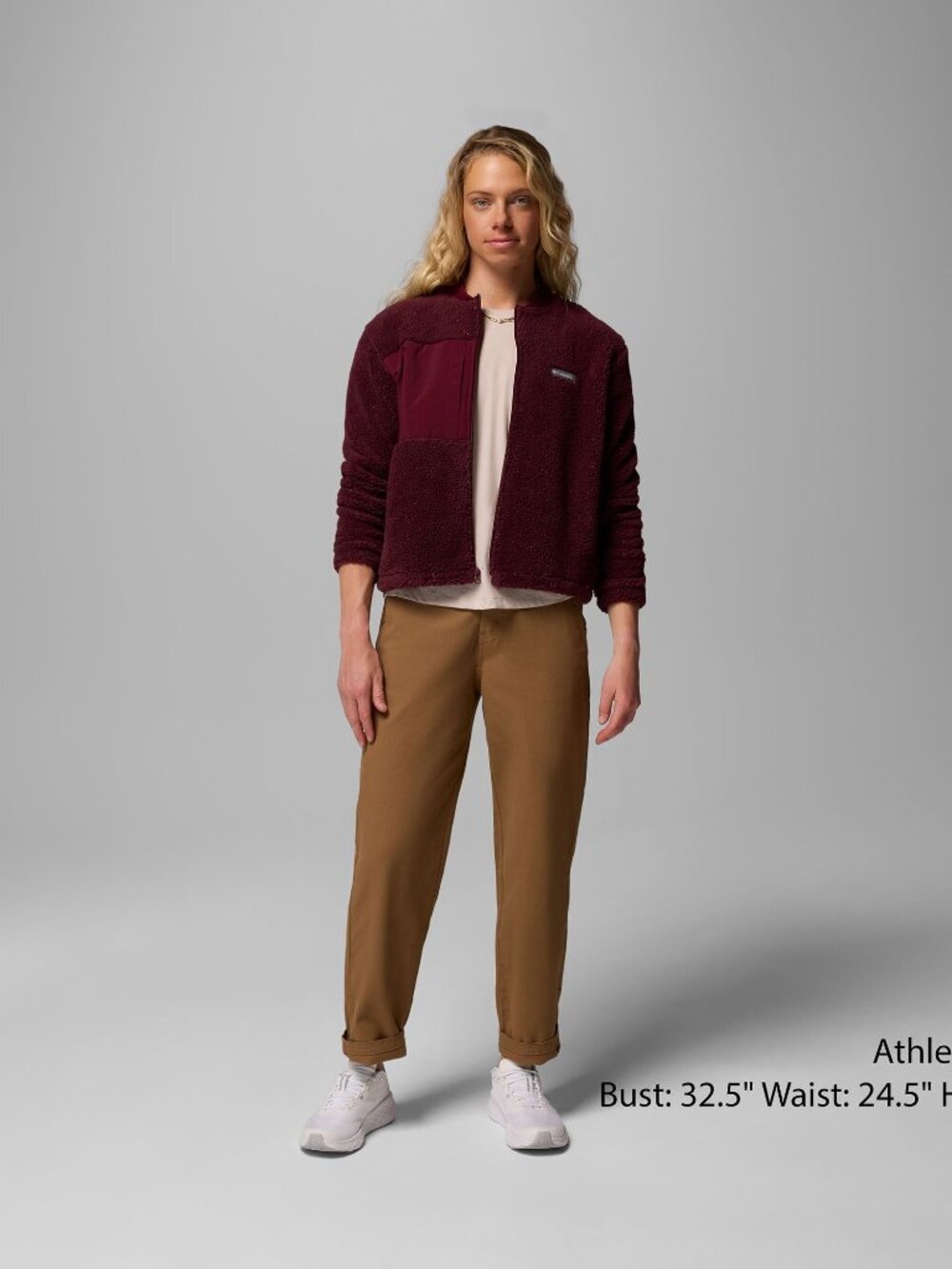 Columbia Women's Stellar Path Fleece Bomber Full Zip - Color: Rich Wine - Picture 2 of 7